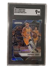 2016 Panini Prizm 281 Stephen Curry Blue Wave Prizm /99 SGC 9!