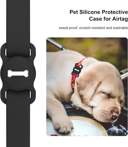for Airtag Dog Collar Holder, DLENP Air Tag Protective Cat 1 Pack, Black - Picture 3 of 8