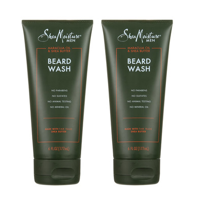 Shea Moisture Deep Clean Beard Wash with Maracuja Oil & Shea Butter, 6 Oz 2pk