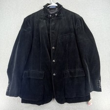 Vintage Polo Ralph Lauren Corduroy Blazer Mens Large Black 3 Button Jacket