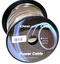 DEEJAYLED Eight-gauge 100 Foot Black Pure Copper Stranded Power Cable Content...