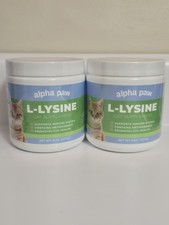 Alpha Paw L Lysine For Cats 16 oz Total 2 Tubs Flavorless Immune Booster Powder