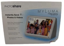 Photoshare My Luma LED 7” White Lightning WiFi Smart Photo/Video Frame
