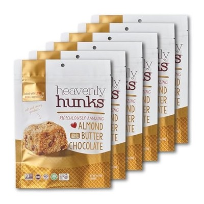 Heavenly Hunks Almond Butter Chocolate Chip 6oz Bag (6 Pack)