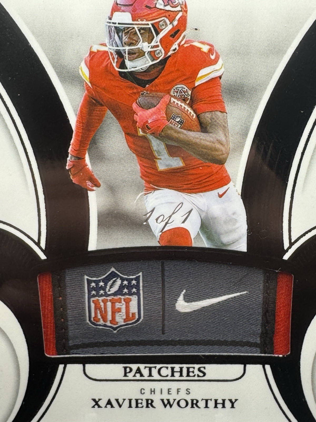 2025 Flawless Xavier Worthy #PAT-XWY Black Patches Tag #’d 1/1 Chiefs 1 Of 1 view 2