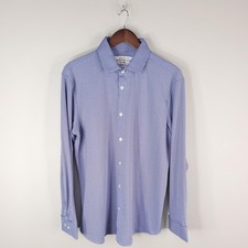 Mizzen Main Spinnaker Shirt Mens XL Trim Fit Blue Gingham Check Button Up USA