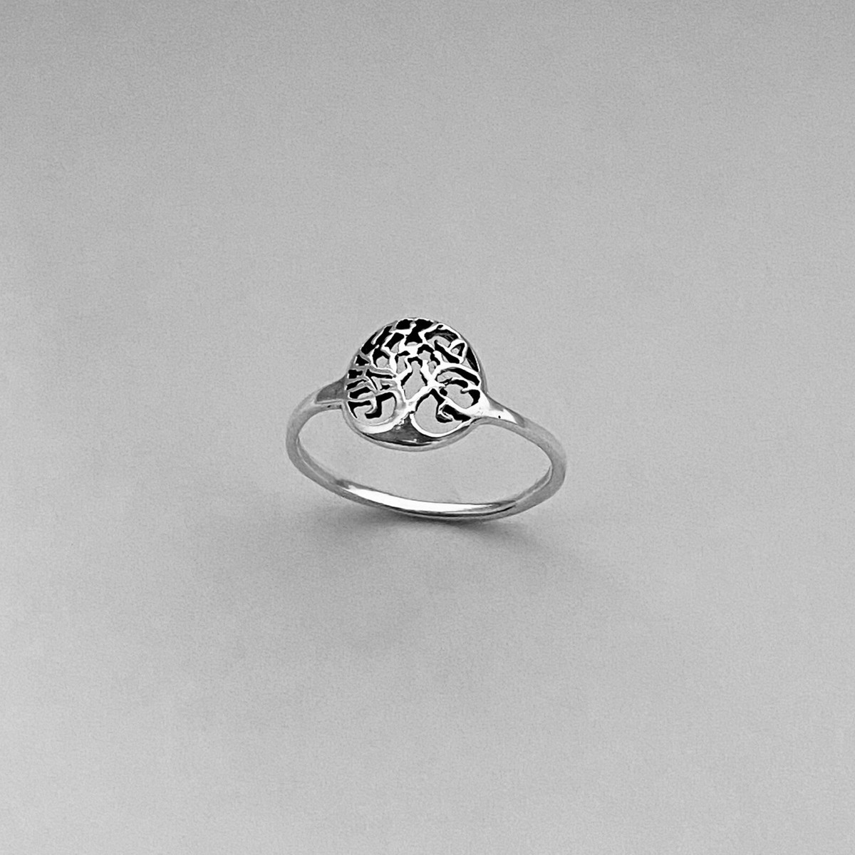 Sterling Silver Small Tree of Life Ring, Dainty Fortune Jewelry 