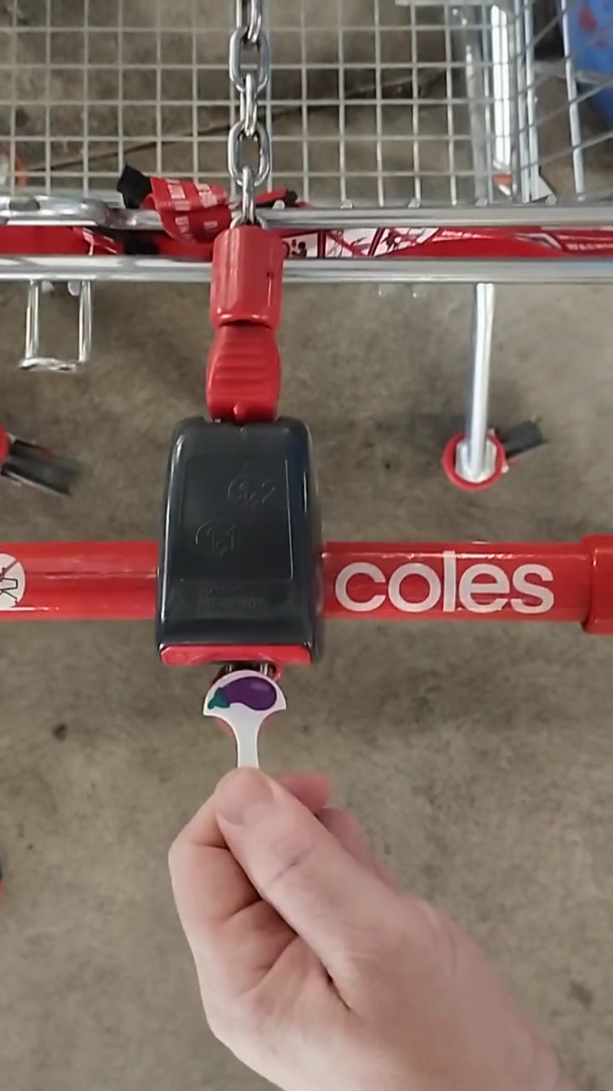 Shopping Trolley Unlocker Key Token Removable for Coles Aldi
