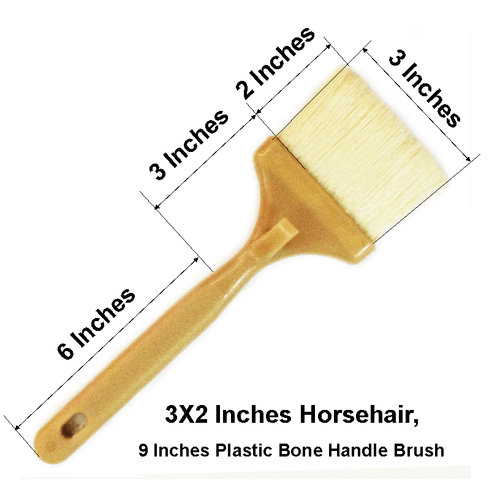 3" Horsehair Plastic Bone Handle Brush - Picture 2 of 5