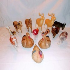 Vtg Plastic Animal Celluloid Tiger Swan Deer Camel Horse Dog Elephant Plastic