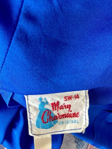 Vintage Retro 1970's MARY CHARMAINE Blue Dress With Hooded Cape Size 14 - Picture 19 of 19
