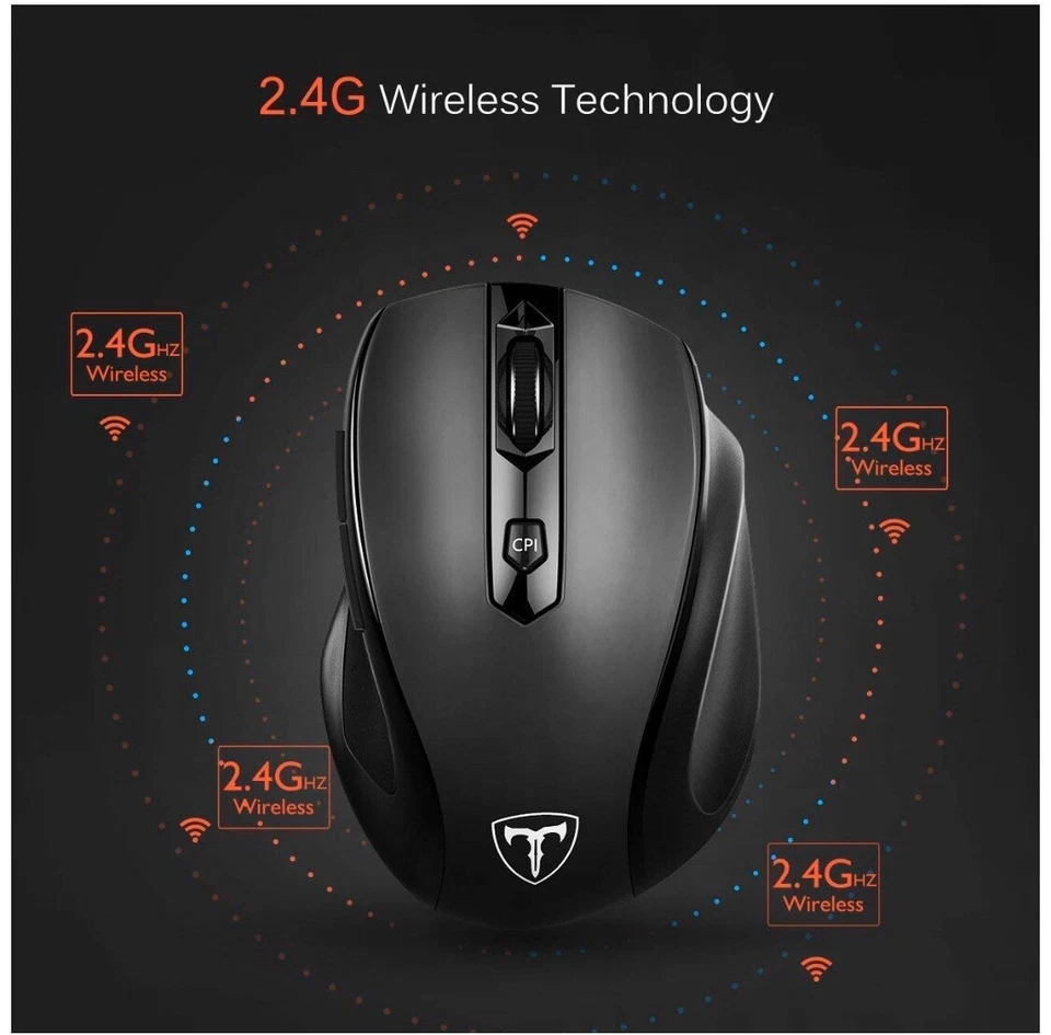 VicTsing MM057 2.4G Wireless Mouse Optical Mice + USB Receiver for PC Laptop MAC - Image 2 of 4