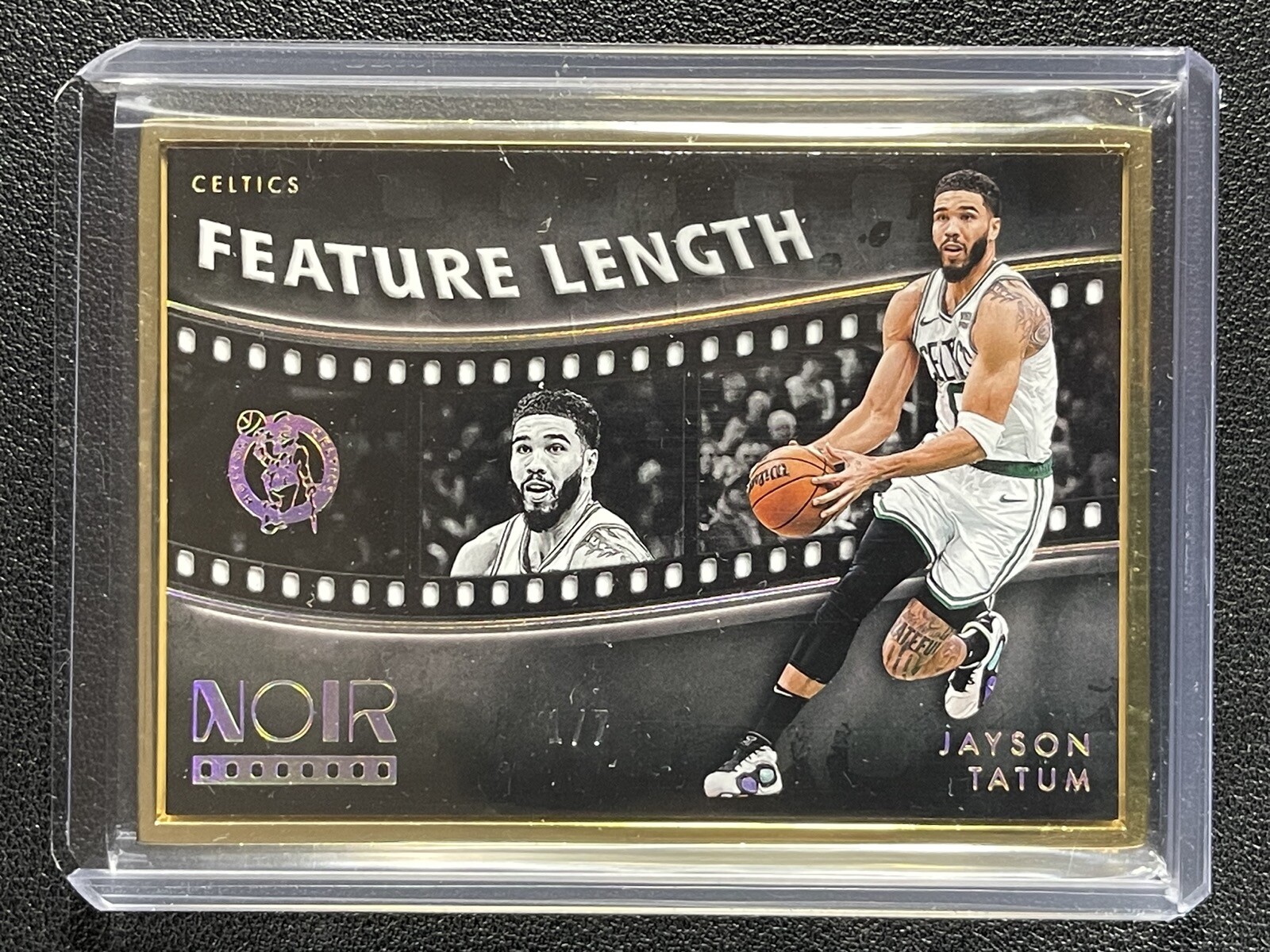 JAYSON TATUM 2023-24 PANINI NOIR FEATURE LENGTH GOLD FRAMED 1/7 CELTICS