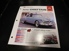 1949-1952 Pontiac Chieftain Spec Sheet Brochure Photo Poster 50 51