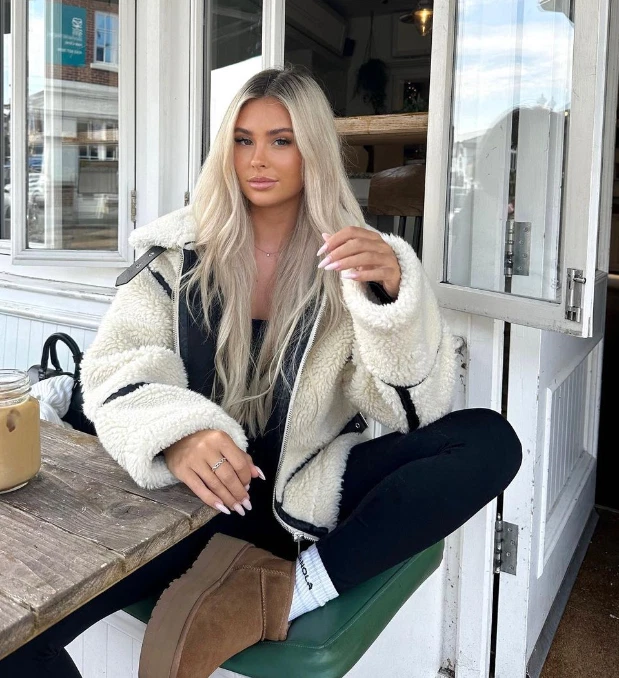 Zara teddy top biker jacket