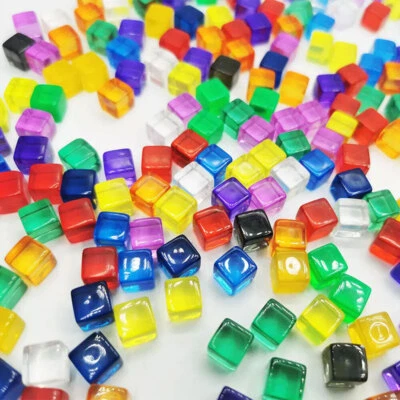 200x Acrylic Transparent Blank Cube Blocks Square Corner Dice Board Game Toy DIY - Bild 1 von 4