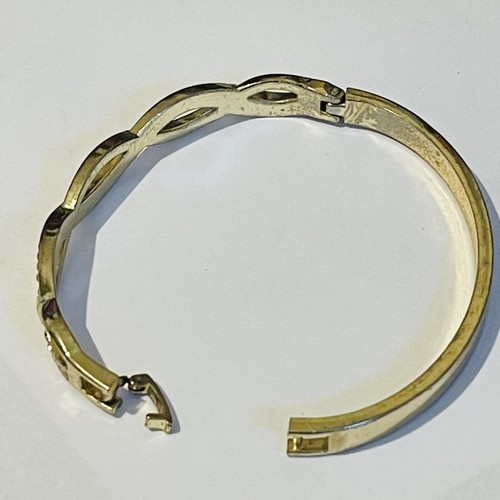 Bracelet Bangle Oval in Shiny Gold Crystal Vgc Party - Picture 5 of 7