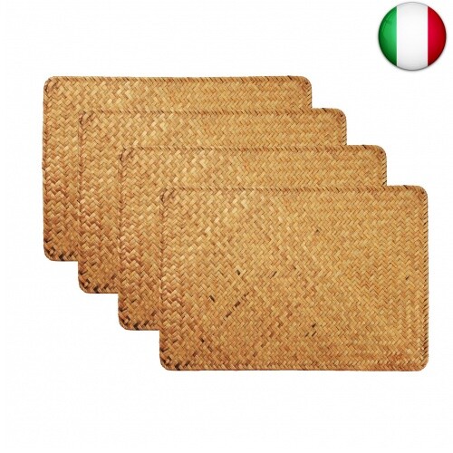 Tovagliette in Rattan Placemats Antiscivolo Seagrass Tessuto Naturale