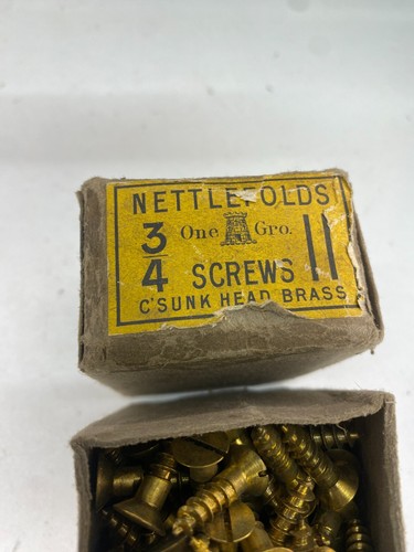 Box Brass Countersunk Screws 3/4" x 11 Nettlefolds GKN Slotted Head Box of 144 - Picture 9 of 24
