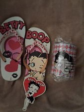 Betty Boop 5-6 Flip Flops Sandals Shoes Excellent Condition and small tin bank