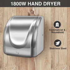 Stainless Steel Electric Hand Dryer 1800W Commercial Auto for Bathroom