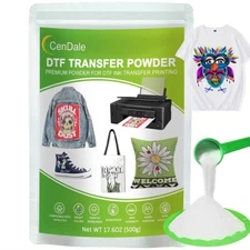DTF Powder, Hot Melt Adhesive Digital DTF Transfer Powder for Sublimation 500g