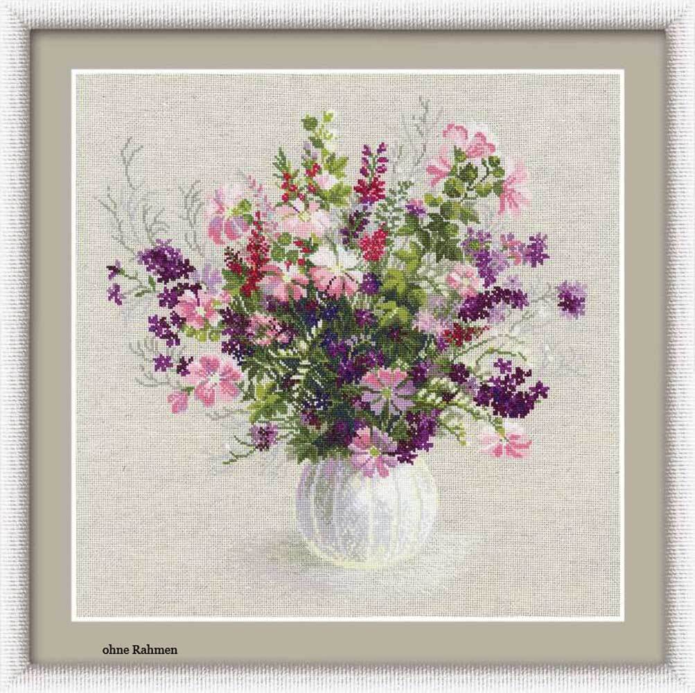 Kit Broderie Point De Croix Riolis - Panier Avec Des Roses - Modèle à Compter, Toile Aïda 14ct, Fils Inclus