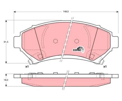 Bremsbelagsatz, Scheibenbremse COTEC TRW GDB1308 für Opel