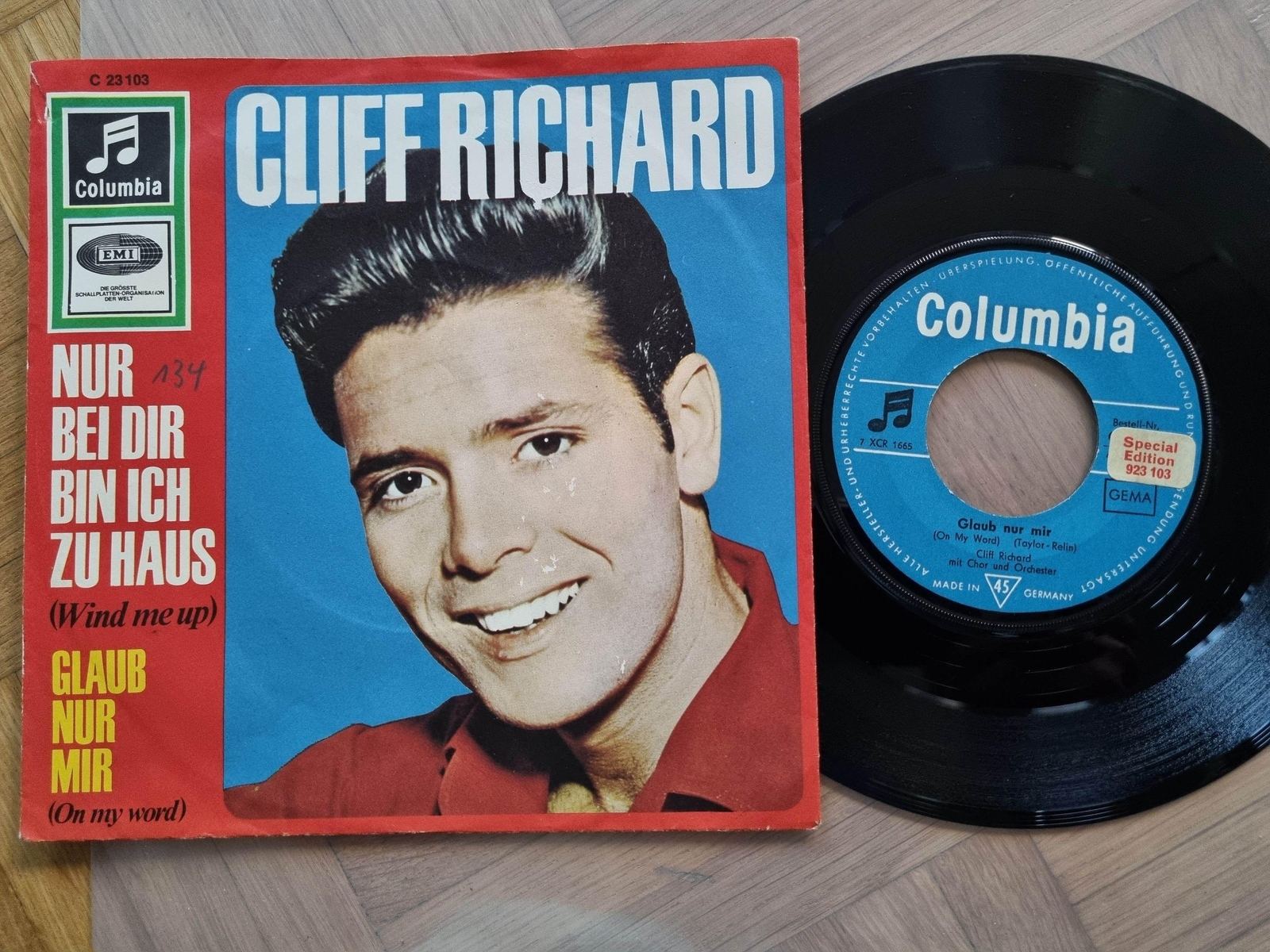 7"" Single Cliff Richard - Nur bei Dir bin ich zu Haus Vinyl Germany