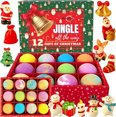 Christmas Bath Bombs for Kids with Surprise Toys Inside, Kids Advent Calendar