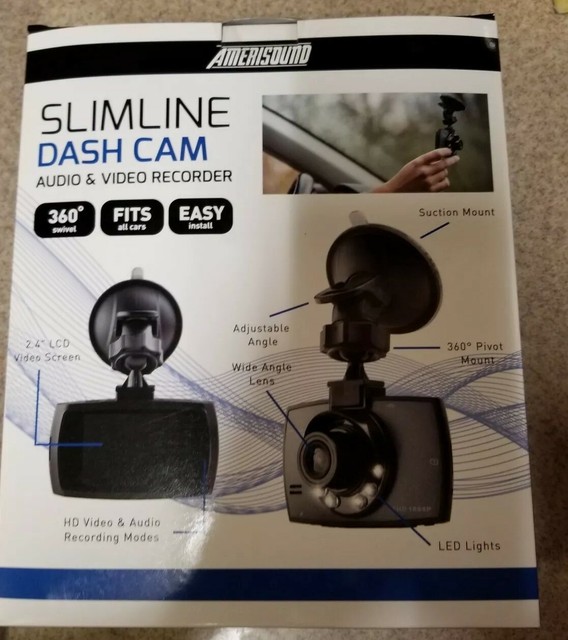 Amerisound Slimline Dash Cam 1080p Audio & Video Recorder NEW eBay