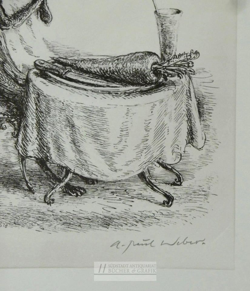 A.  Paul Weber - Und segne was du uns... 1978. Lithografie Signiert Griffelkunst - Bild 2 von 2