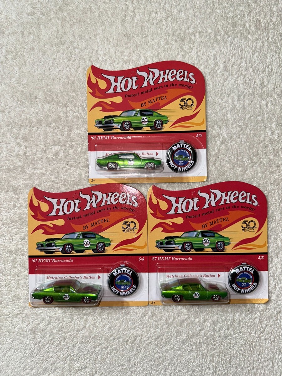 HOT WHEELS REDLINE CUSTOM '67 MUSTANG & '67 HEMI BARRACUDA 50TH