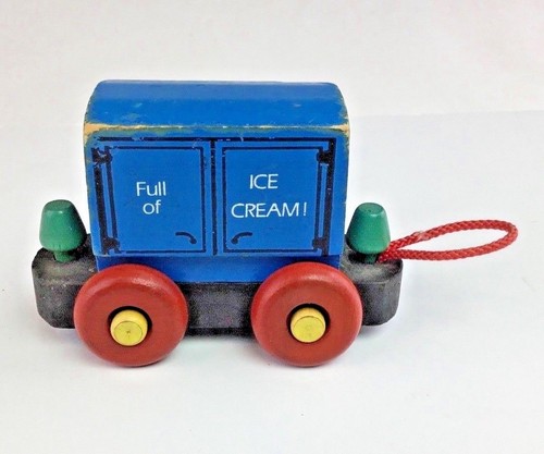 Montgomery Schoolhouse Vintage Midget Railway 6 auto treno in legno set fatto a mano in ottime condizioni - Foto 6 di 9