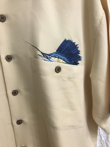 HOOK & TACKLE RAYON BLEND EMBROIDERED MARLIN Glass of Beer Size M - Picture 4 of 6