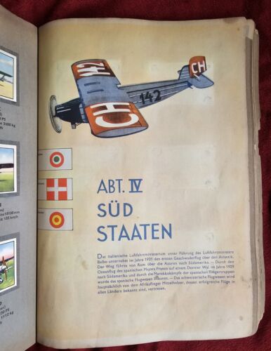 Vtg CIGARETTE CARD ALBUM/ BOOK In German Complete 216 Cards World Aircraft 1932 - Picture 7 of 17