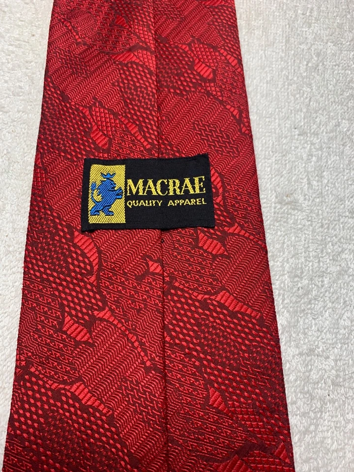 CORBATA MACRAE VINTAGE NIÑOS AÑOS 40 - 70 MODA DIVERTIDA ROJA NEGRA 4,25 X 52 Foto 4 de 4
