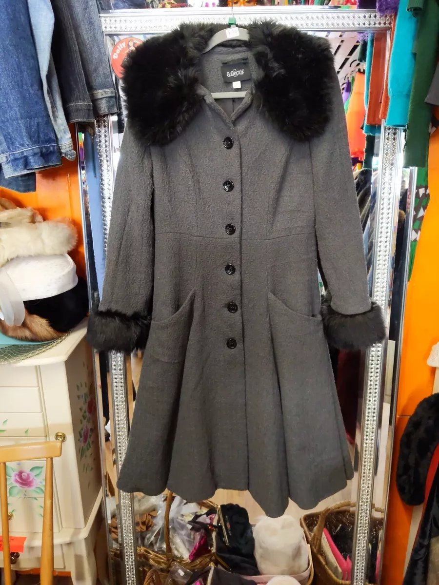 Collectif Grey Swing Coat Size 12