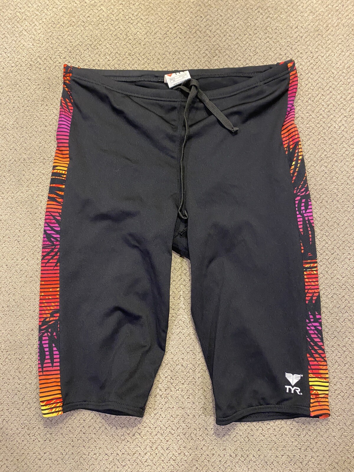 Mens TYR Black Purple Spandex Jammers Compression Shorts 30 swimsuit eBay