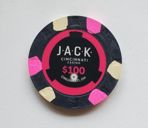 20 Jack Cincinnati Secondary $100 Clay Poker Chips Paulson New Uncirculated - Picture 3 of 5