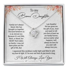 To my bonus daughter necklace, bonus daughter from stepdad, step daughter gift