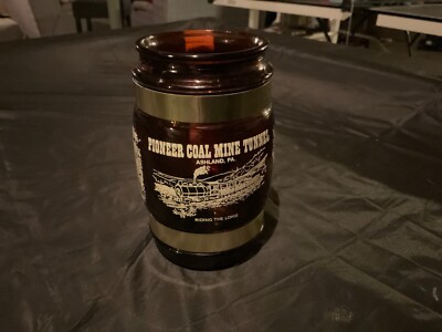 PIONEER COAL MINE TUNNEL Souvenir Brown Glass Mug w/ Wood Handle - EX