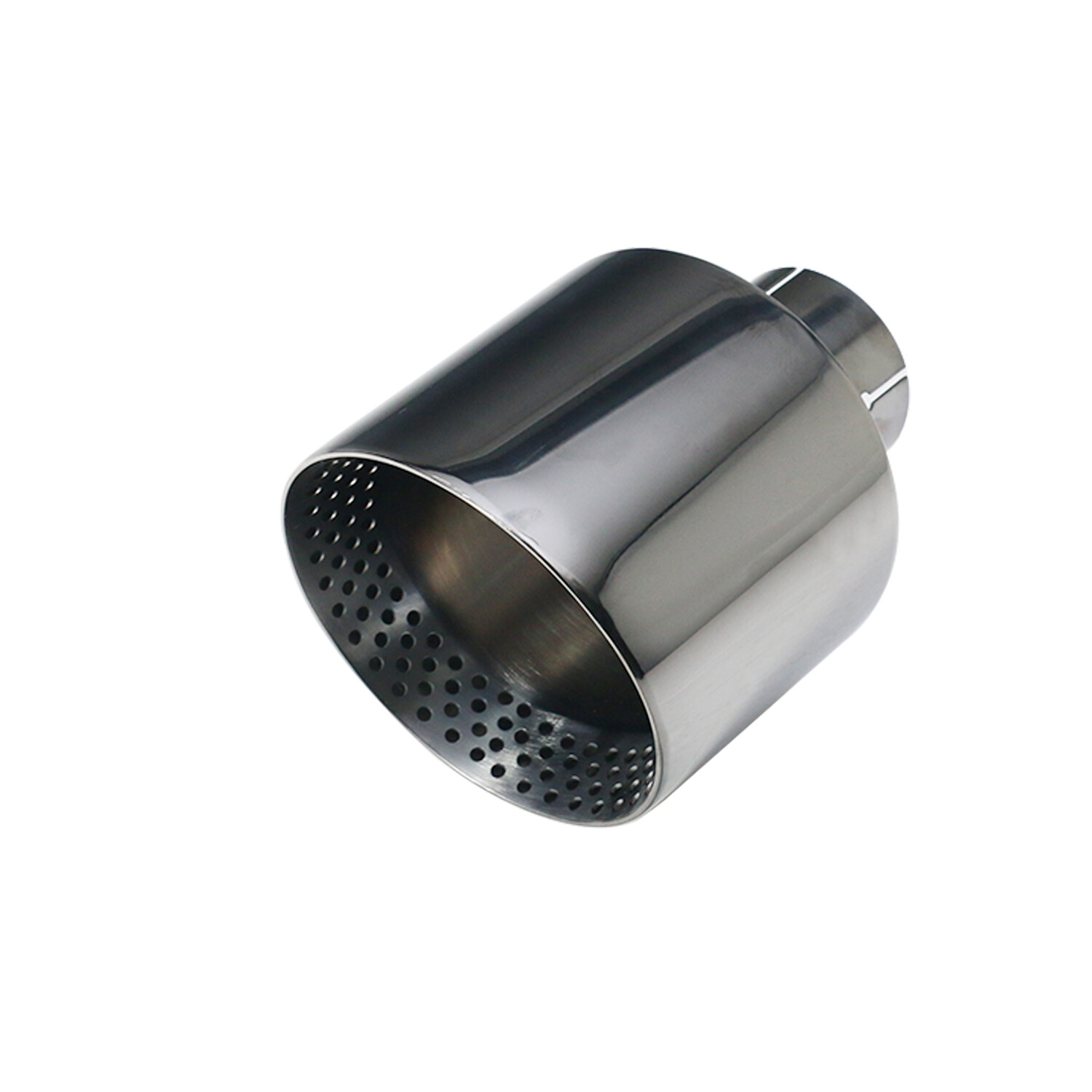 Universal 2.5'' ID 5'' OD Exhaust End Tips Muffler Black Slant Tip 180mm length
