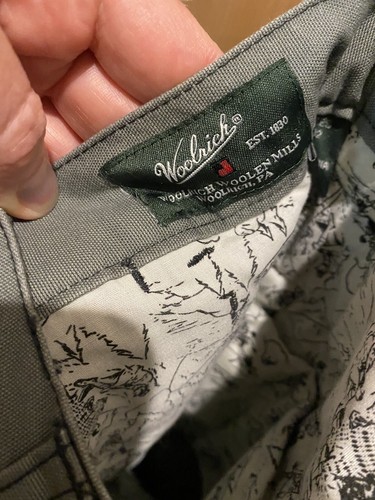 Pantalone uomo Woolrich verde moderno in tela nomade nuovo con etichetta, 28 - Foto 6 di 9