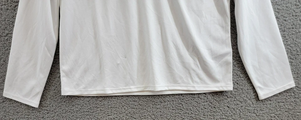 Polo por Ralph Lauren Team EUA Micro-Ponto Malha Quarto de Zíper Feminino Extra Grande Branco G/S - Imagem 4 de 4