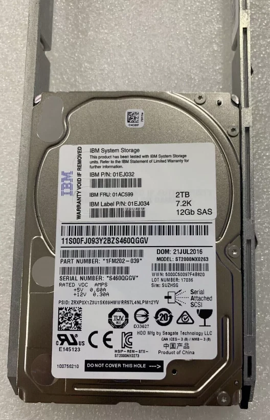 IBM 01EJ032 01AC599 01EJ034 2TB SAS 2.5 V5000 Gen2 Hard Drive HDD - Image 2 of 4