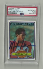 Mike Haynes Signed 1980 Topps Card  PSA/DNA auto Patriots Raiders