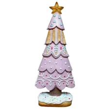 Lilac Tiered Sprinkles Pink Candy Icing Sugar 15" Resin CHRISTMAS TREE New NWT