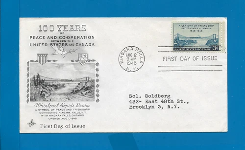 Scott 961 Canadian Friendship Aug 2, 1948 ARTCRAFT FDC