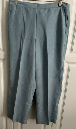 Alfred Dunner Blue Ladies Pants Polyester Slacks Flat Front Elastic Back 12P - Picture 2 of 7